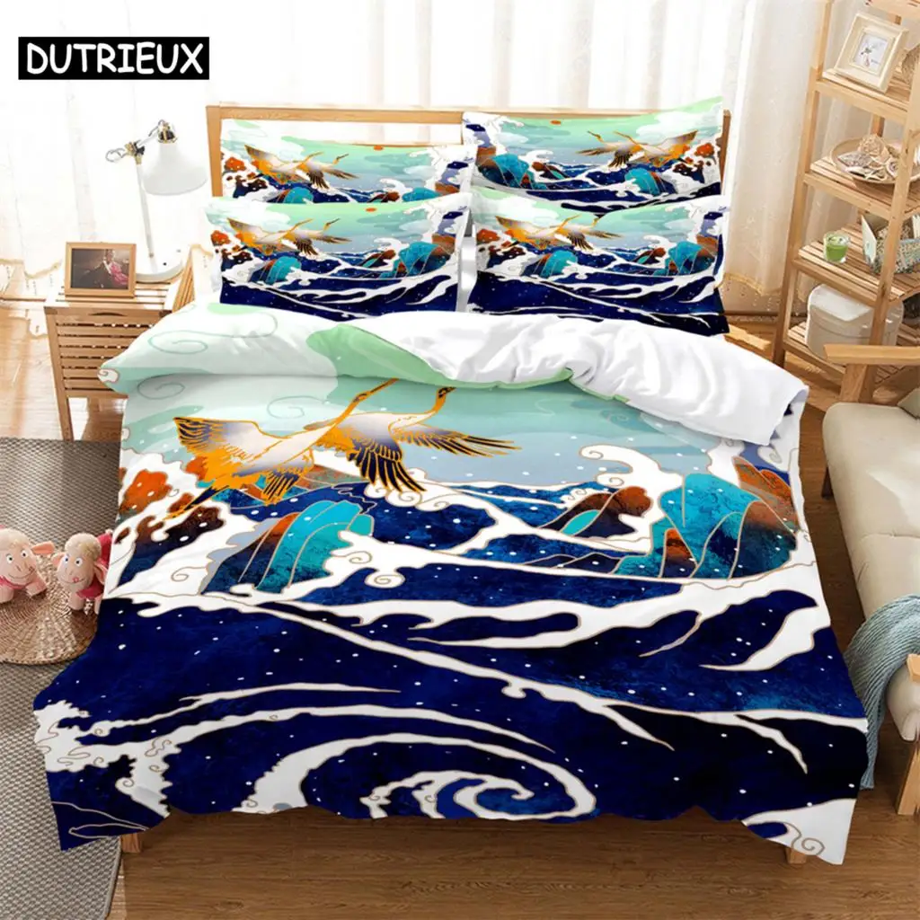 Waves Bedding Set Duvet Cover Set 3d Bedding Digital Printing Bed Linen Queen Size Bedding Set Fashion Design  bed cover set
