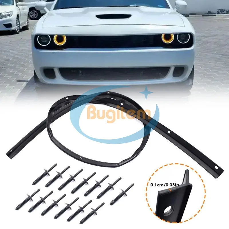 68051392AB 68051392AA Front Fascia Bumper Hood Seal With Rivets Waterproof For Dodge Challenger 2008-2022 Modification Accessory