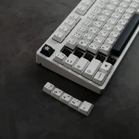 GMK-teclas minimalistas con tinte de perfil de cereza, teclas PBT de sublimación, teclas de estilo blanco y negro para teclado mecánico personalizado, GK61 japonés