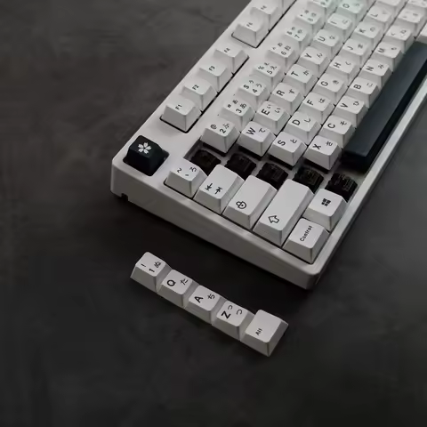 GMK Minimalist Cherry Profile Dye Sublimation PBT Key Caps White Black Style keycapsFor Mechanical Keyboard Custom GK61 Japanese