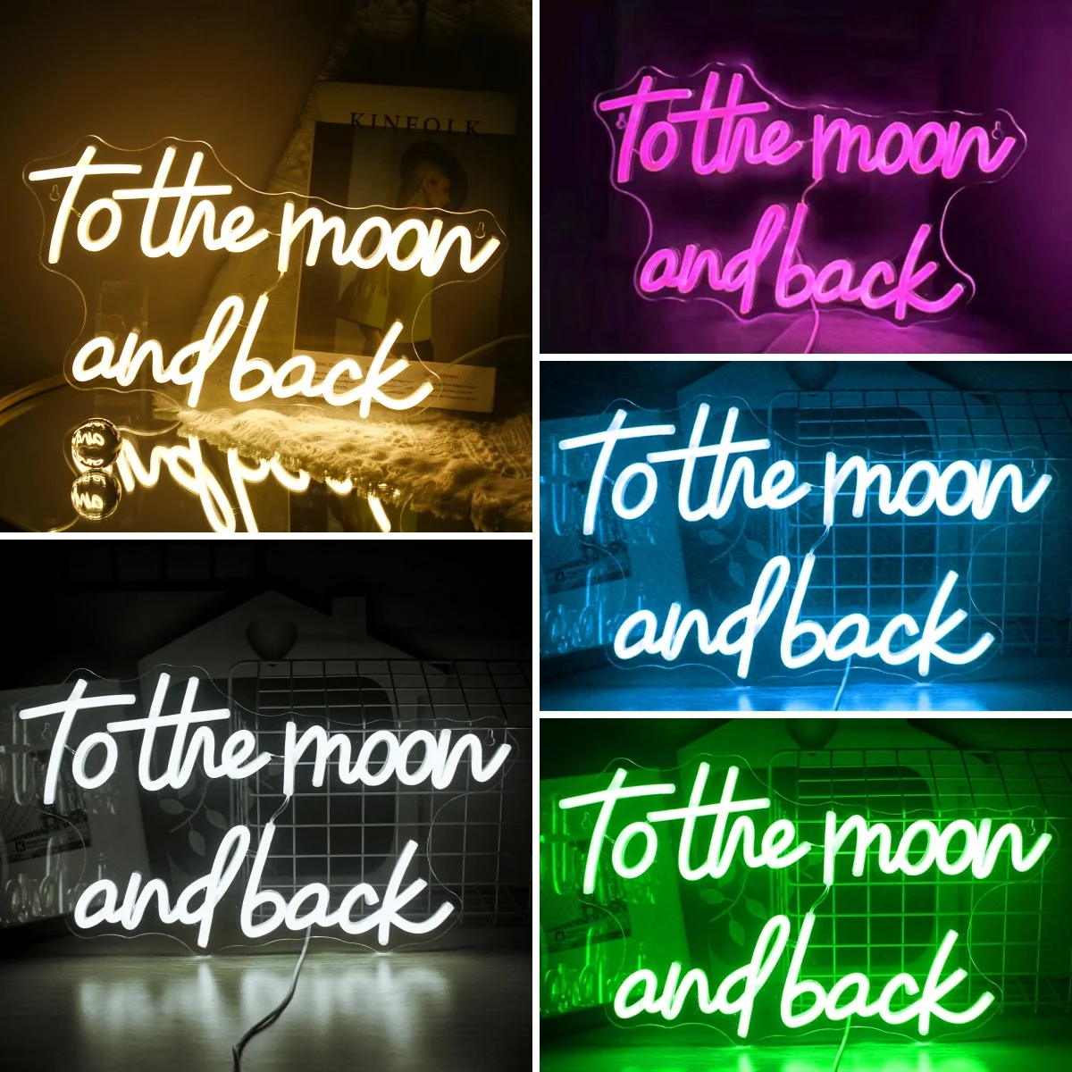 To The Moon And Back Neon Led Sign Letter Lights Room Decoration For Bedroom Bar Club Wedding Birthday Party Wall Decor Signs