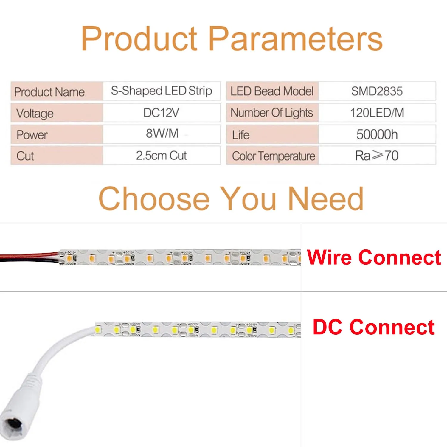 SMD LED 스트립 S 모양 구부릴 수 있는 DIY 네온 테이프 조명, DIYNeon 사인 레터 유연한 접이식 스트링 램프, DC12V 120LED/m, 6mm 2835