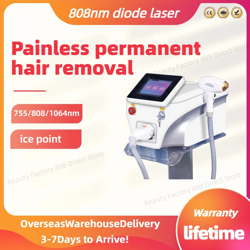 

Professional 808nm Diode Laser Hair Removal Device with 3 Wavelengths 755 808 1064nm and Ice Cooling Technology