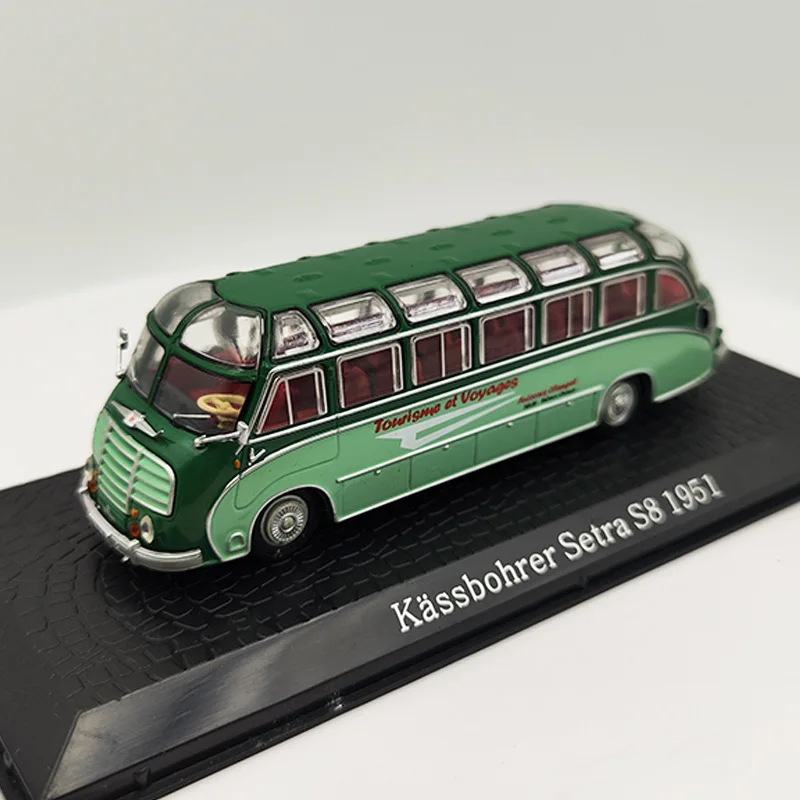 1:72 Scale Diecast Alloy Kassbohrer Setra S8 Bus 1951 Toys Cars Model Classics Nostalgia Adult Collection Souvenir Gifts Display