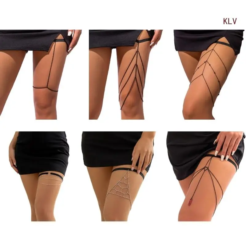 Accrocheur Simple jambe chaîne femme élastique cuisse chaîne discothèque bijoux carnavals bord de mer fête danse jambe bijoux