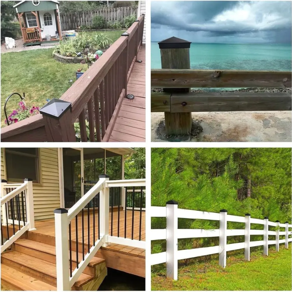 Waterproof Fence Post Topper 4x4 Durable PP Material UV Protection Wood Column Guard Decorative Home Yard