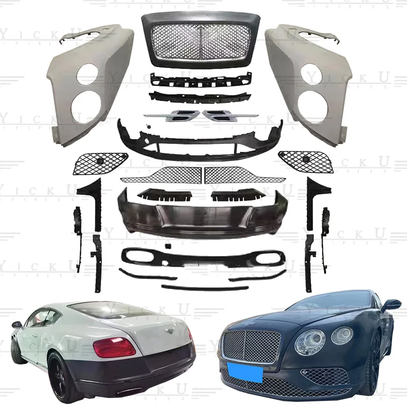 Old modified new body kit PP front bumper rear bumper resin mudguard 12-15 suitable for Bentley Continental GT