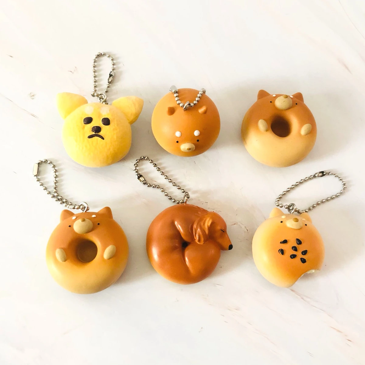 QUALIA Capsule Gachapon Toy Dog Shape Biscuits Model Keychain Purses Bag Pendants Ornaments Accessories Kids Gifts