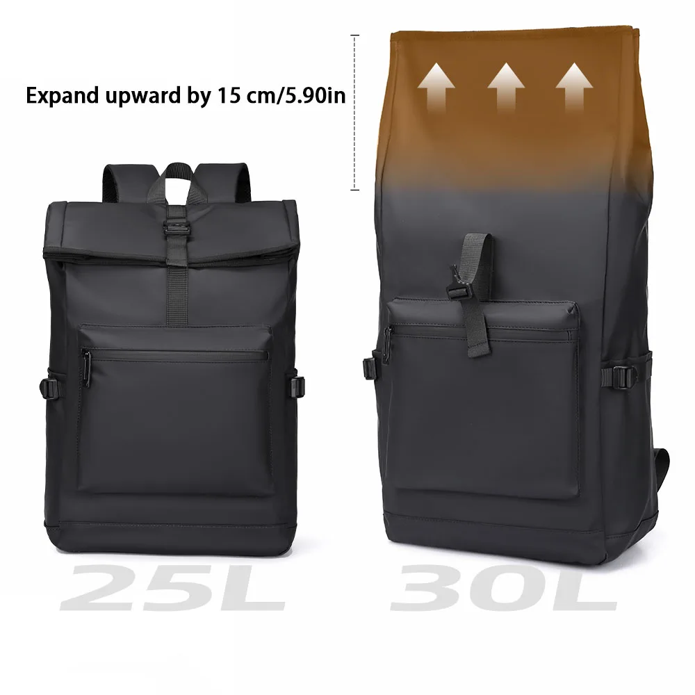 Sac à dos d'affaires pour hommes, grande capacité, léger, en PU, décontracté, résistant aux éclaboussures, pour ordinateur portable de banlieue