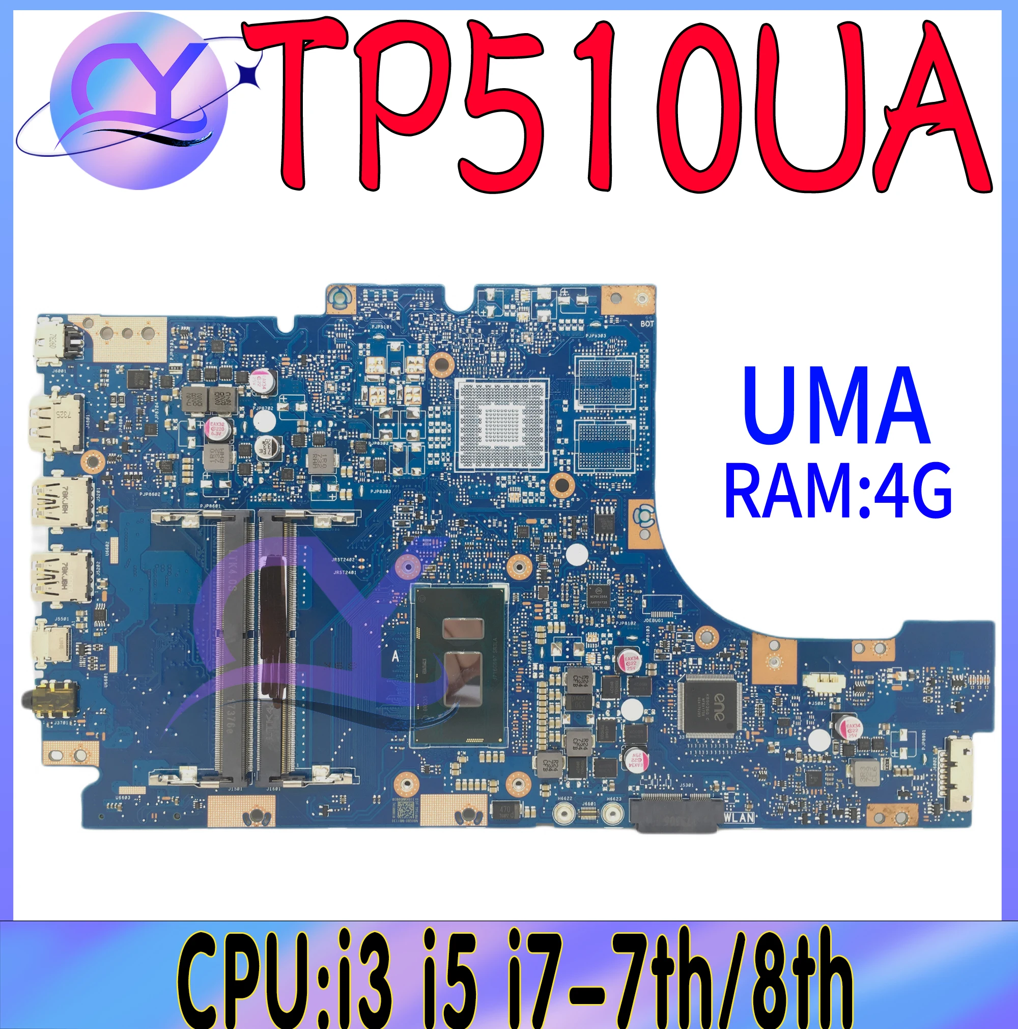 TP510UQ Laptop Motherboard For VivoBook Flip 15 TP510U TP510UA TP510UQR Mainboard I3 I5 I7-7th/8th 940M/UMA 100% Working Well