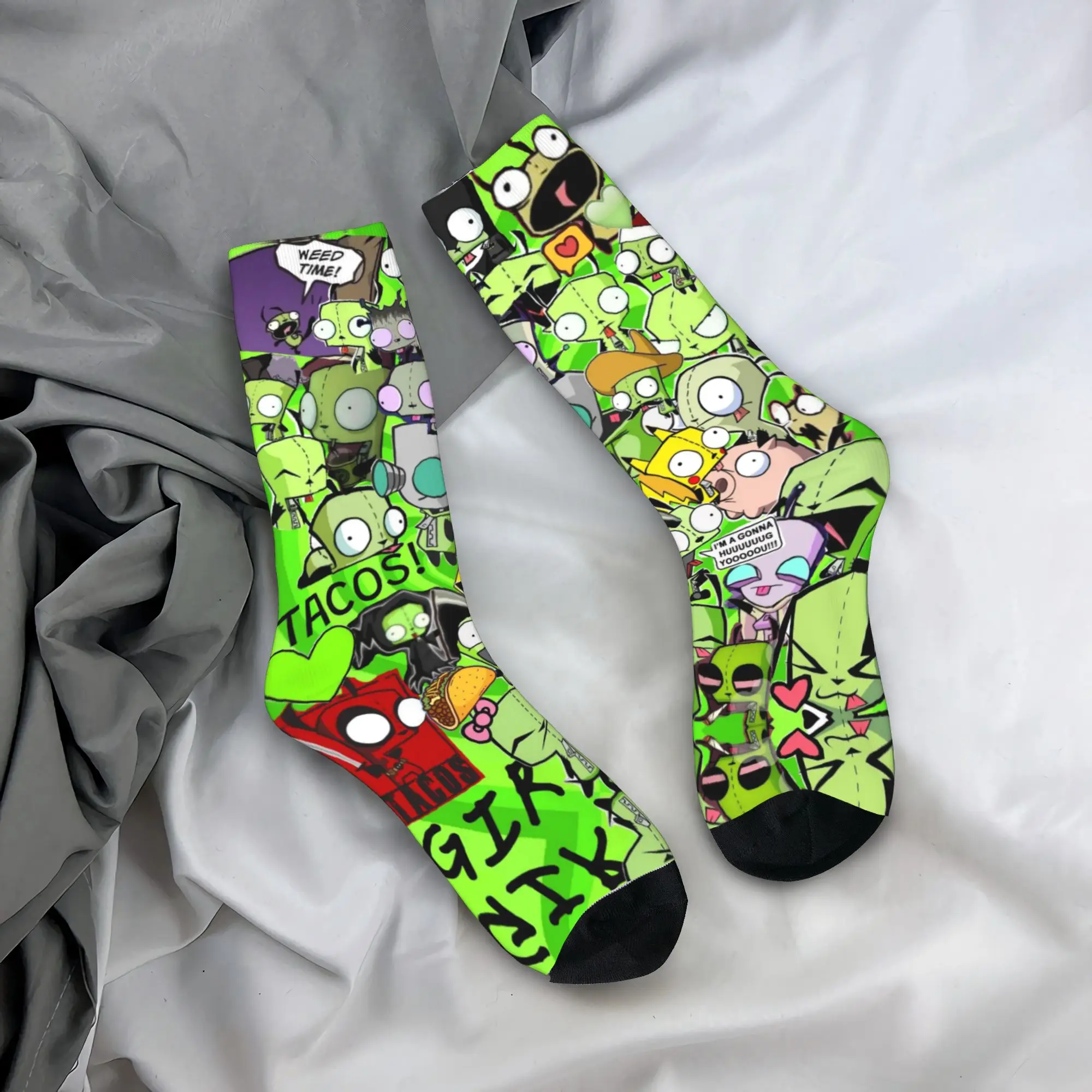 الغزاة Zims الجوارب جوارب Kawaii الربيع عدم الانزلاق زوجين الجوارب عالية الجودة تصميم الجوارب الرياضية في الهواء الطلق