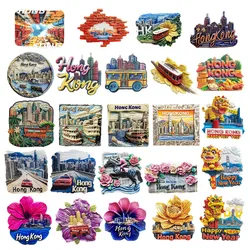 Asia HongKong Resin 3D Fridge Magnets Tourism Souvenir Refrigerator Sticker Handicraft Gift Decoration Articles