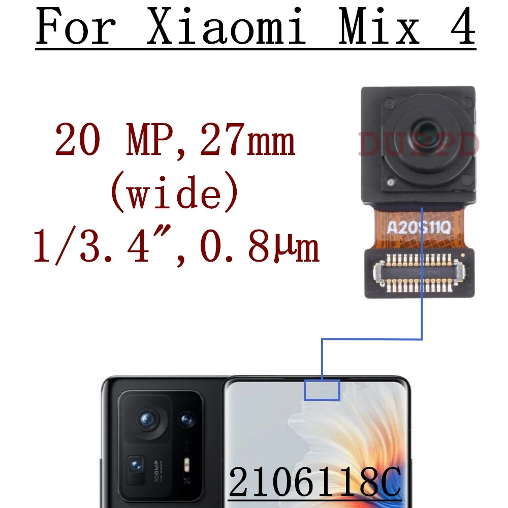 Front Rear Camera For Xiaomi Mi Mix4 Mix 4 2106118C Frontal Selfie Wide Back Facing Main Backside Camera Flex Cable Repair Parts