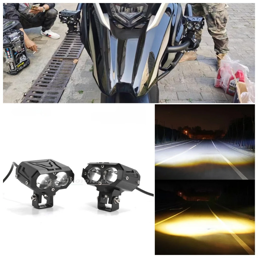 For Motorcycle Car Modified Super Bright Driving Light Two-lens LED Spotlights Fog Light