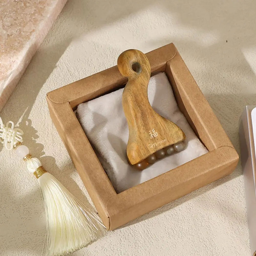 

Durable Wood Facial Gua Sha Tool with Beads Handheld Meridian Massager Body Massage Scraper Acupoint Massage
