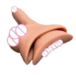 LJ Packer Transgender Prosthetic Realistic 3 in 1 Strap On Penis Packer with Silicone Insert Rod STP Device for FTM