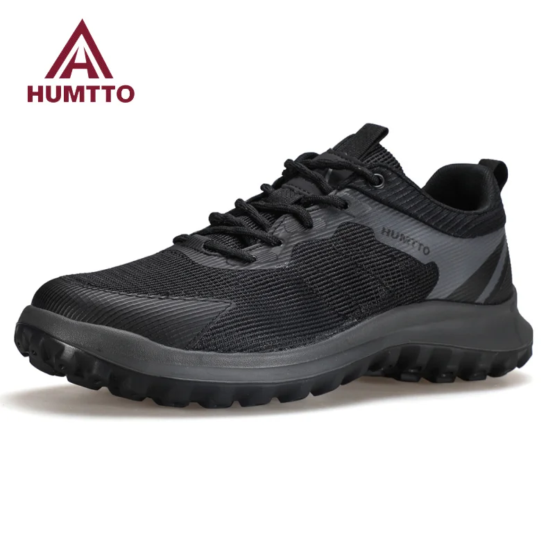 HUMTTO Light Running Shoes Men Cushioning Casual Trainers Man Breathable Gym Sneakers Black Luxury Designer Men's Sports Shoes