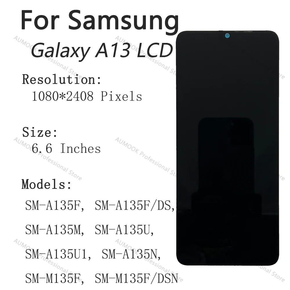 100% Tested LCD For Samsung Galaxy A13 Screen M13 LCD Display Digitizer Assembly For Samsung A13 LCD SM-A135F SM-M135F Display