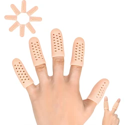 2-10Pcs Gel Finger Cots Finger Protector Support Breathable Finger Sleeves for Eczema Wounds Cracking Blisters Broken Arthritis