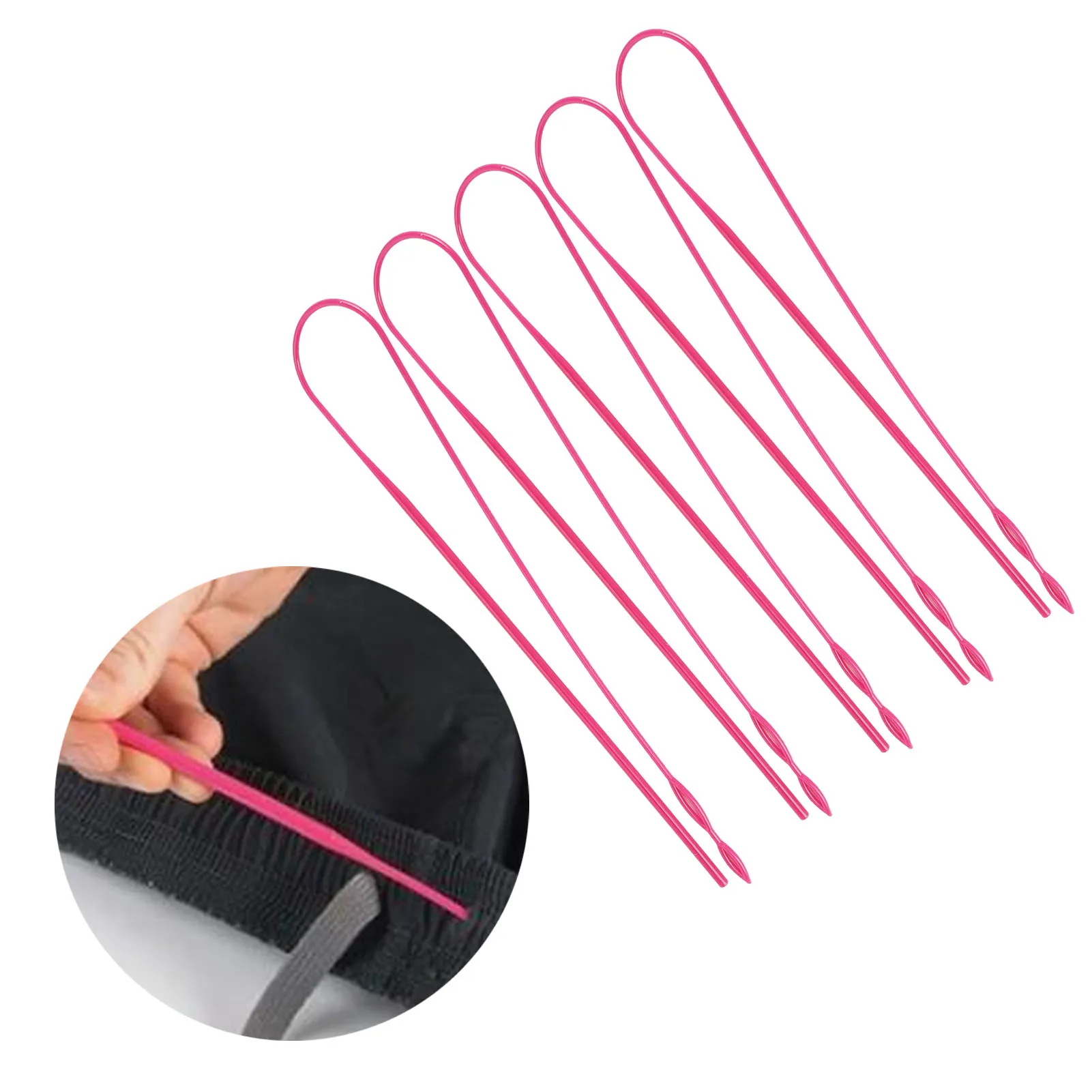 10pcs Plastic Flexible Drawstring Threaders DIY Easy Threader Drawstring Replacement Tool Threader Tools For String Rose Red