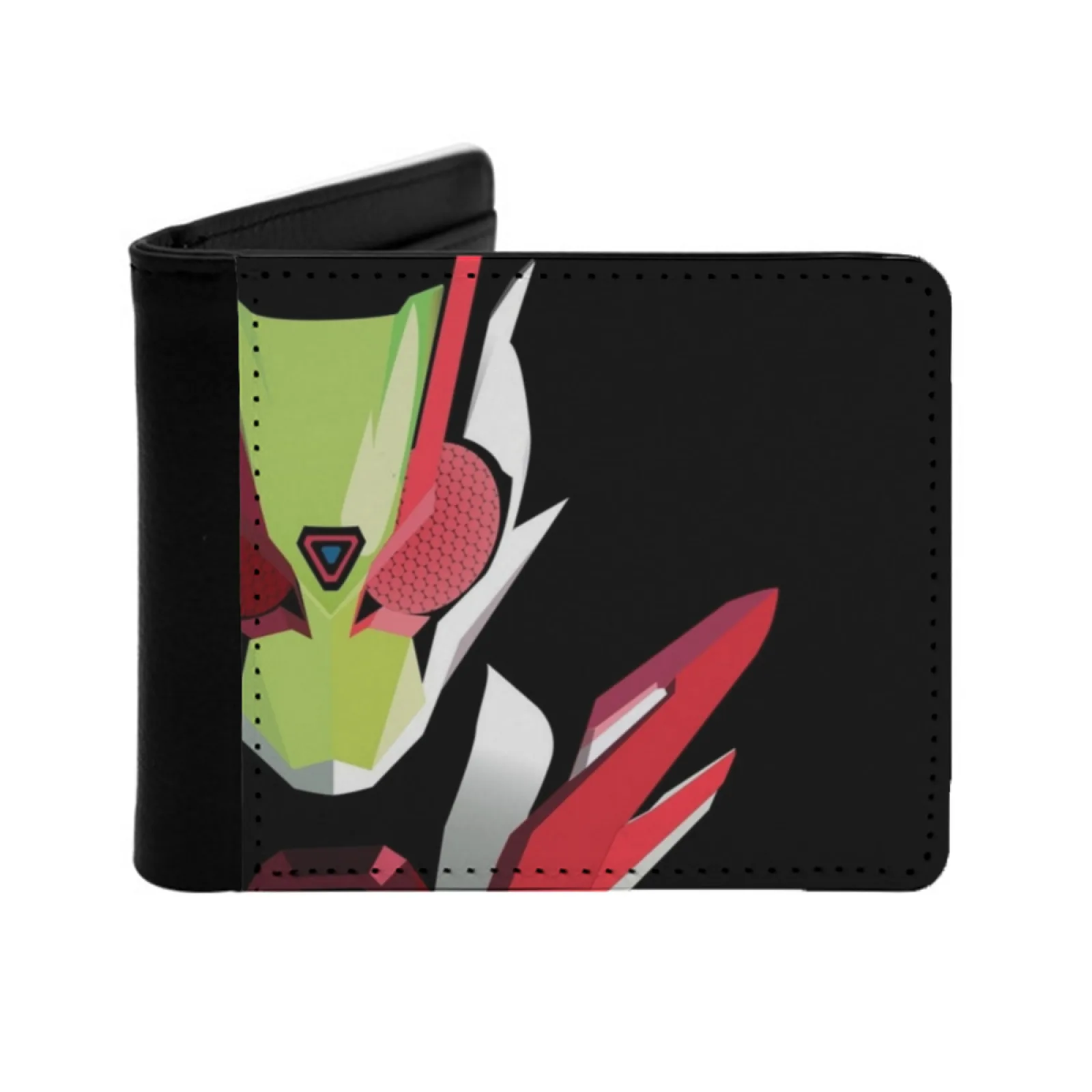 Kamen Rider Zero Two Head Personalized Men's Leather Wallet Card Money Bag Pu Leather Wallet Kamen Rider Masked Rider Tokusatsu