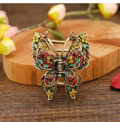 Pinza de pelo de mariposa elegante para niña, Clip de Metal Retro, Clip superior de tiburón, Clip de flequillo delicado, accesorios para el cabello, regalo, nueva moda