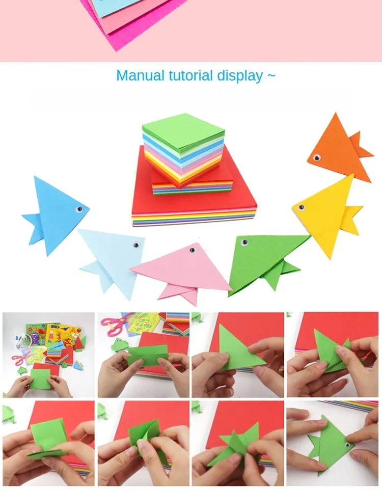 100 Stück Origami-Papier 15cm Quadratisch, Doppelseitig Farbiges Faltbares Papier, Mehrfarbiges DIY-Bastelset für Kinder Schüler Scrapbooking – Detail 11