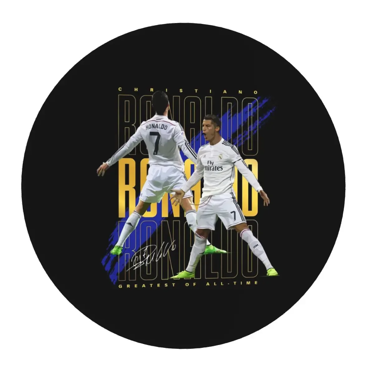 Cristiano Ronaldo Suuiii! Round Mouse Pad Computer Keyboard Mouse Mat Gaming Laptop Desk Mat Office Accessories Table Mats