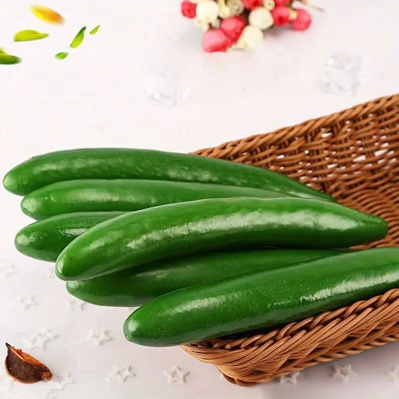 Pepino Artificial de PU Suave, Pepino Falso Realista, Modelo de Vegetal para Cocina, Exhibición en Tiendas, Decoración del Hogar, Accesorios para Fotografía
