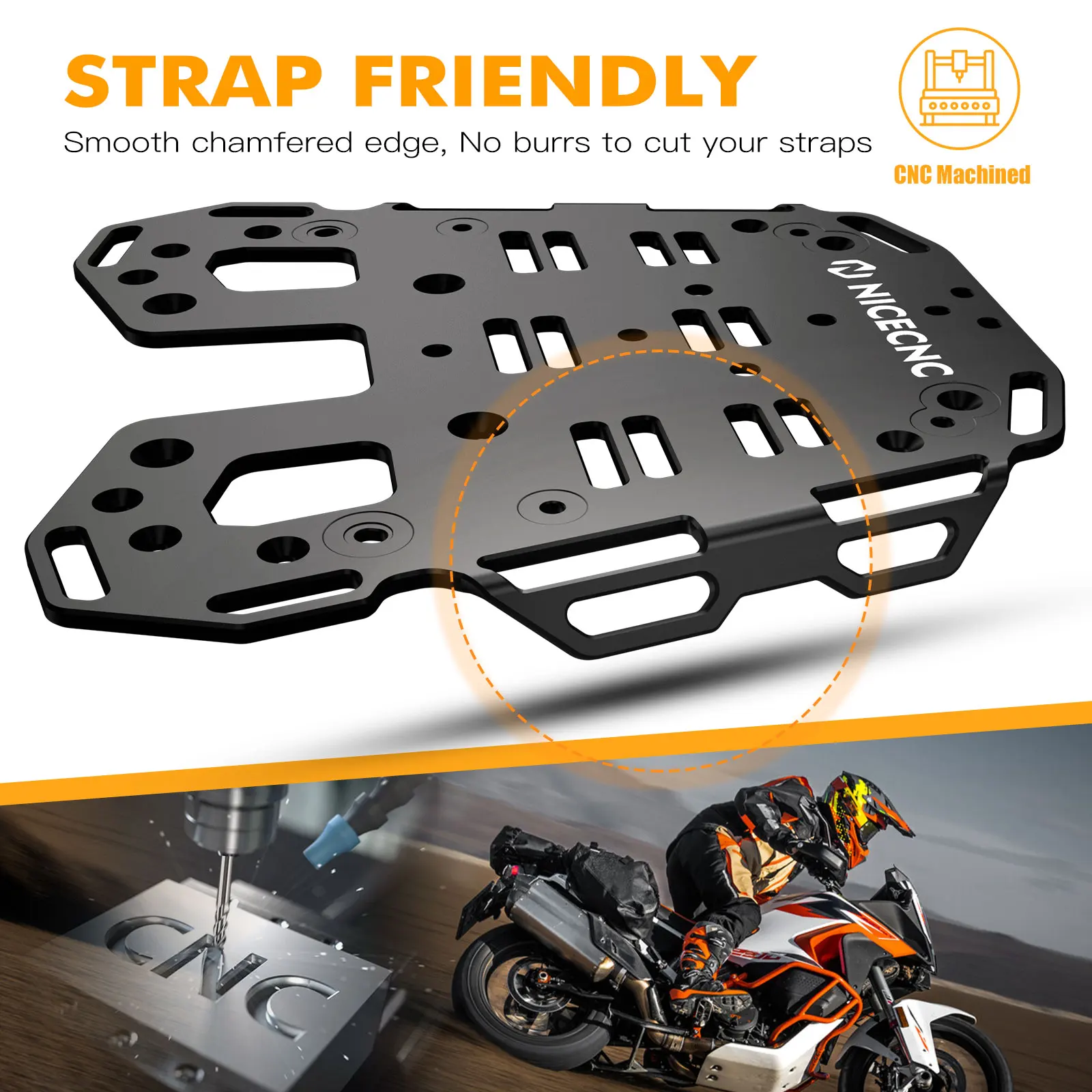 Motorcycle Rear Luggage Rack Cargo Bracket For KTM 1290 Super Adventure R 1290 Super Adventure S 2021-2024 W/ Mounting Hardware