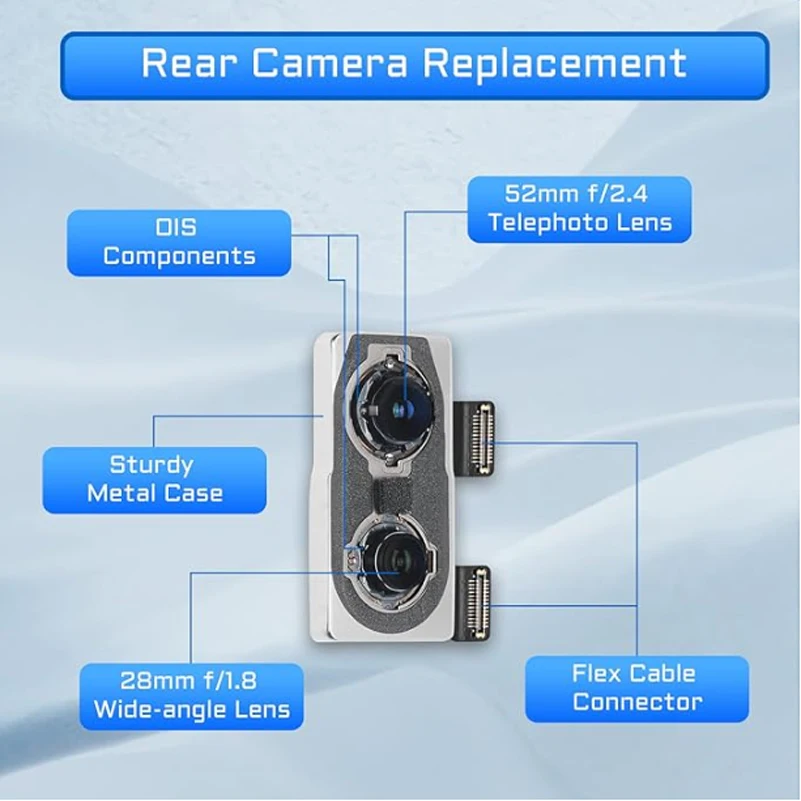 OEM Rear Camera For iPhone X/XR/XS/XS MAX Main Back Camera Replacement for iPhone XS Main Rear Camera with Flex Cables 4K Video