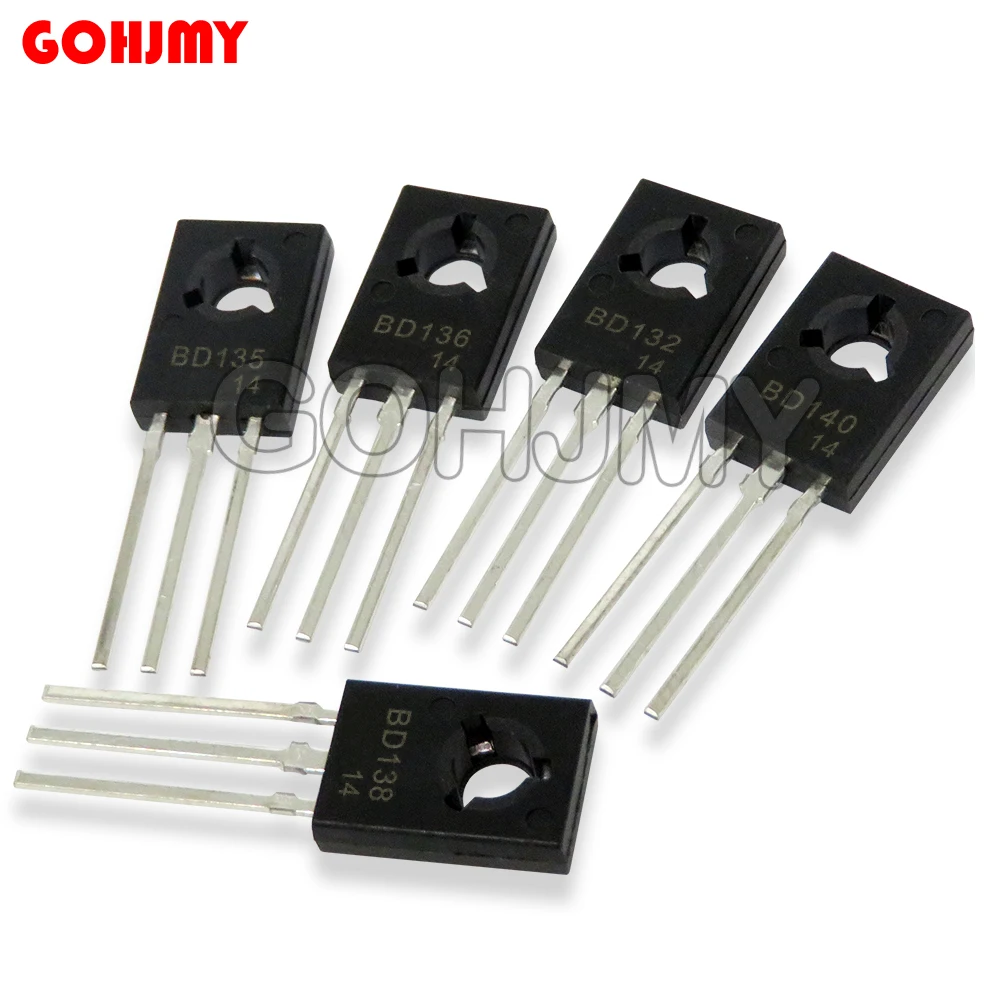 20PCS BD139 BD140 BD135 BD136 BD138 BD131 BD132 BD137 TO-126 NPN Power Triode Transistor (BD135+BD136) Each 10PCS