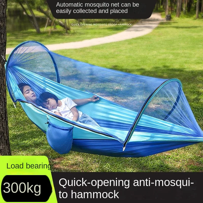 Hammock with Mosquito Net, Outdoor Anti-rollover Children\'s Hammock, Outdoor Household Anti-mosquito Swing, Camping Net Bed