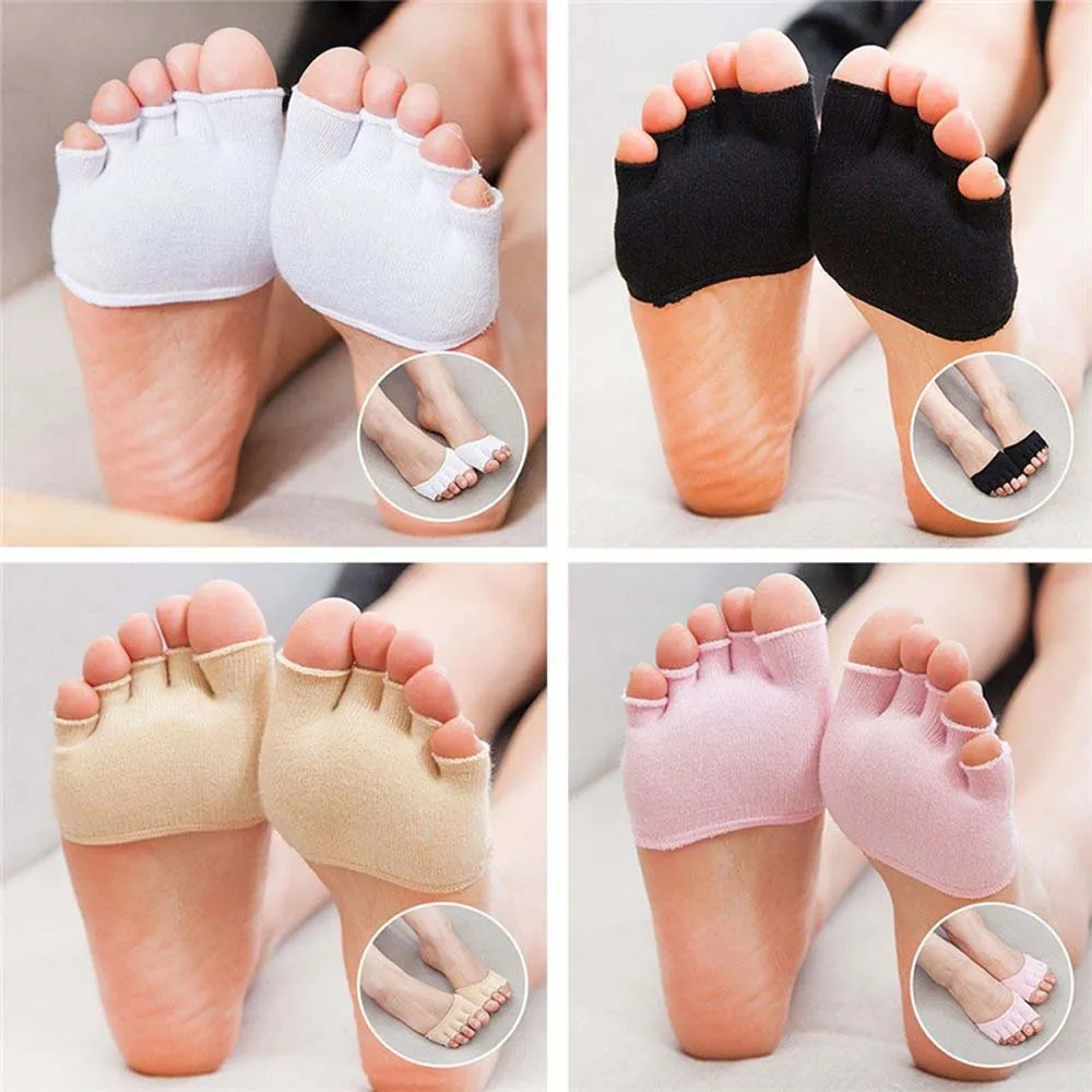 1 Pair Breathable Cotton Five Finger Toe Socks Elastic Bunion Sleeve Protector  Foot Toe Corrector Foot Care Tools
