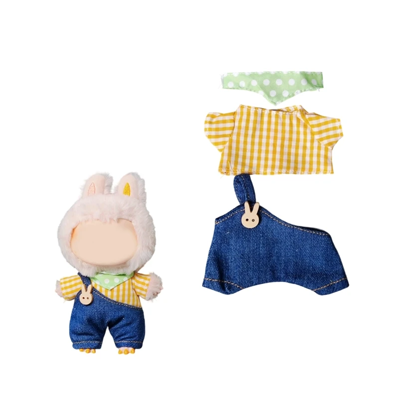 

17cm Cute Mini Plush Doll'S Clothes Outfit Accessories For Korea Kpop Exo Labubu Idol Dolls Maid Suit Clothing DIY Kids Gift
