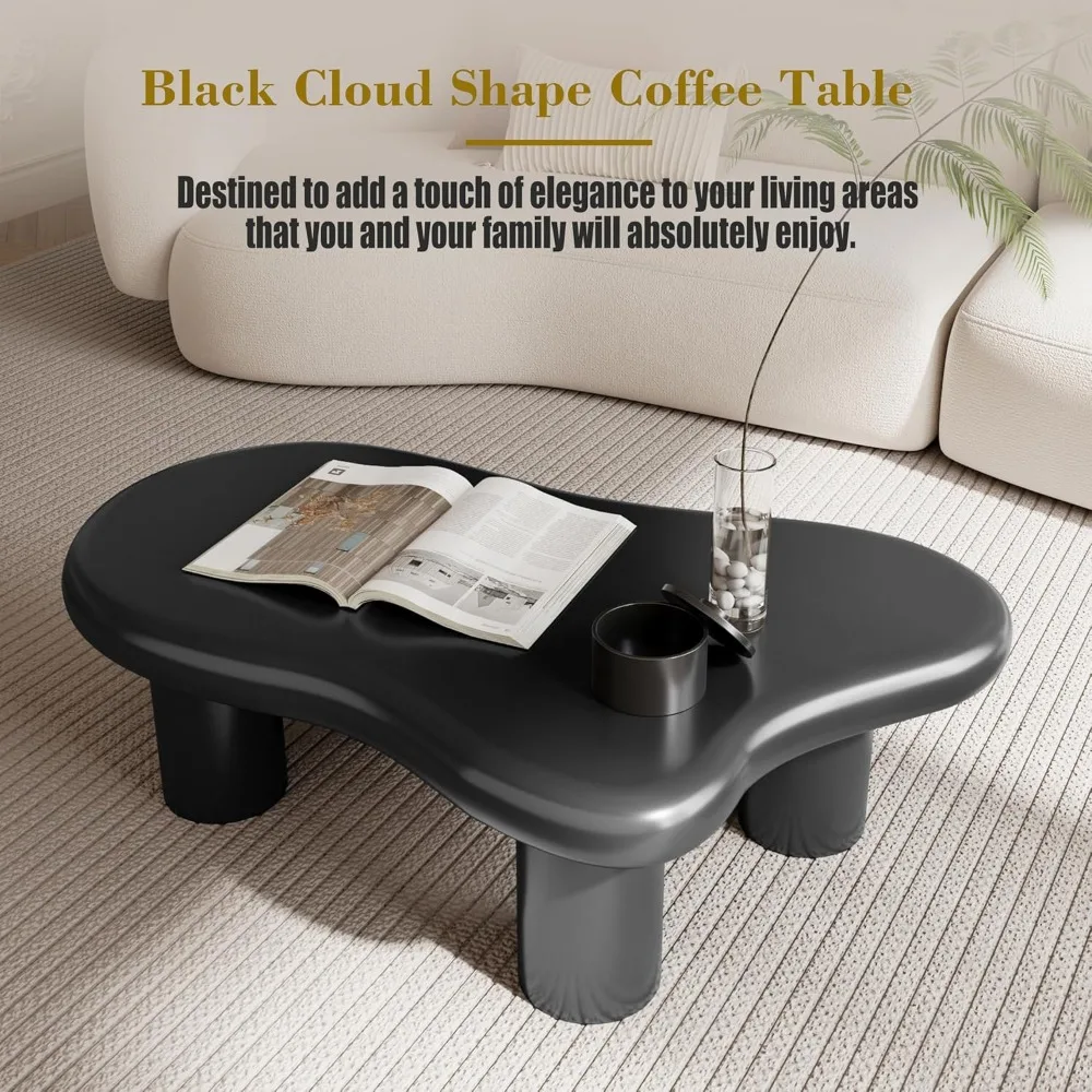 Nuvem Shaped Coffee Table com 4 pernas, mesas finais irregulares únicas, bonito e Funky, 40"