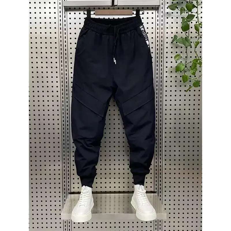 Winter down cotton thickened cargo pants men's trend big pocket wearing cotton pants thermal pants Male Trousers 2023 winter