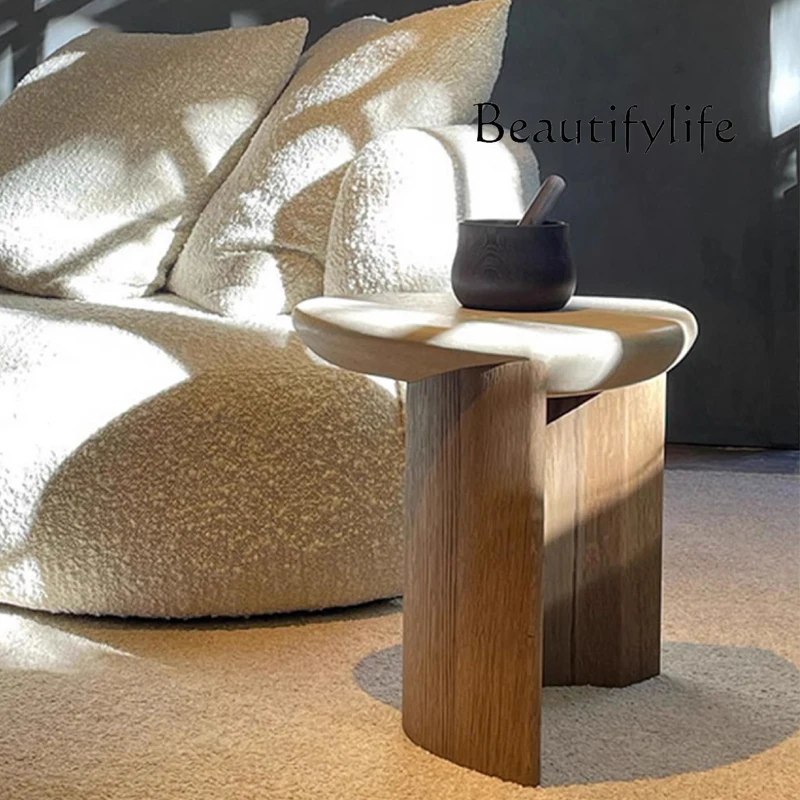 Cream wind tunnel stone edge few designer light luxury high-end living room sofa marble coffee table solid wood medieval corner