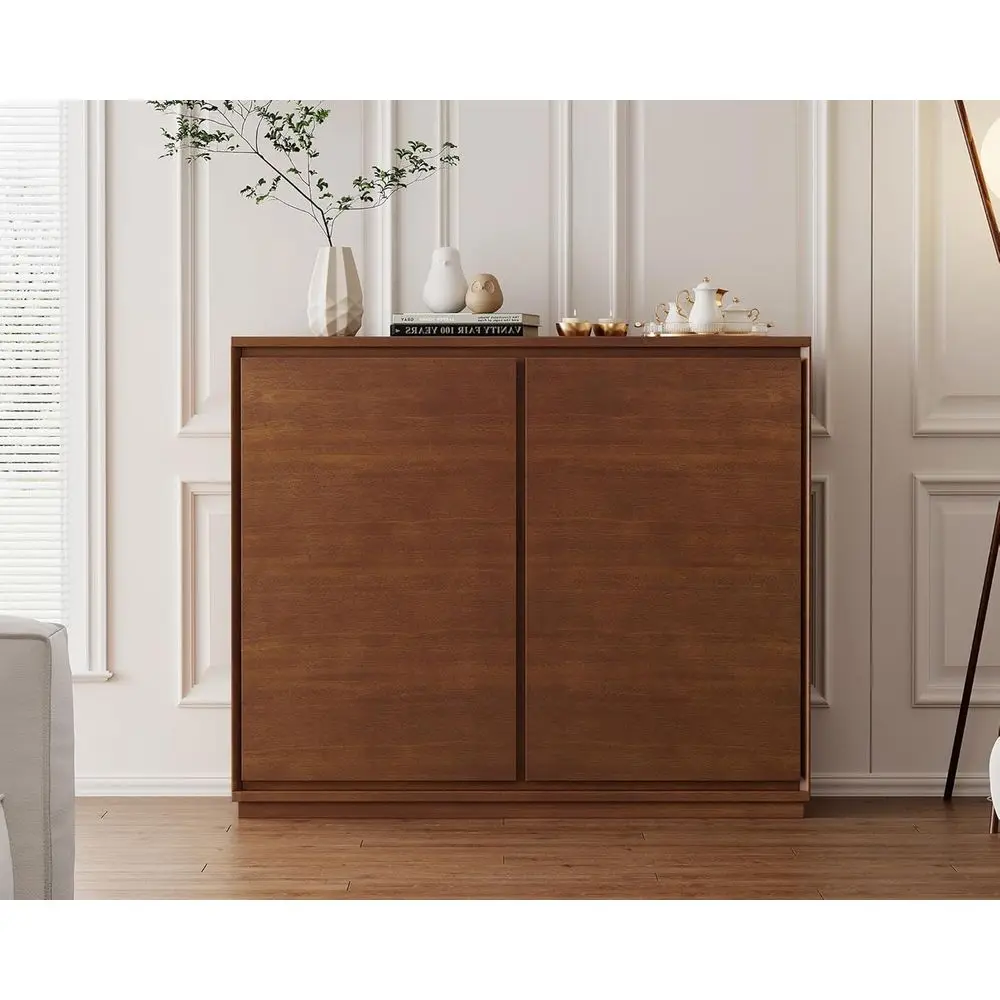 

Узкий шкаф для хранения из орехового дерева с 2 дверцами для гостиной, кухни и прихожей (9.25 D*39 L)