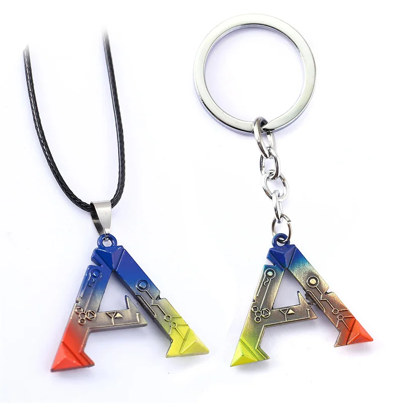 Game ARK Survival Evolved keychain colorful A letter logo Keyring For Men Women llavero Car Bag Key Holder Chaveiro Gifts