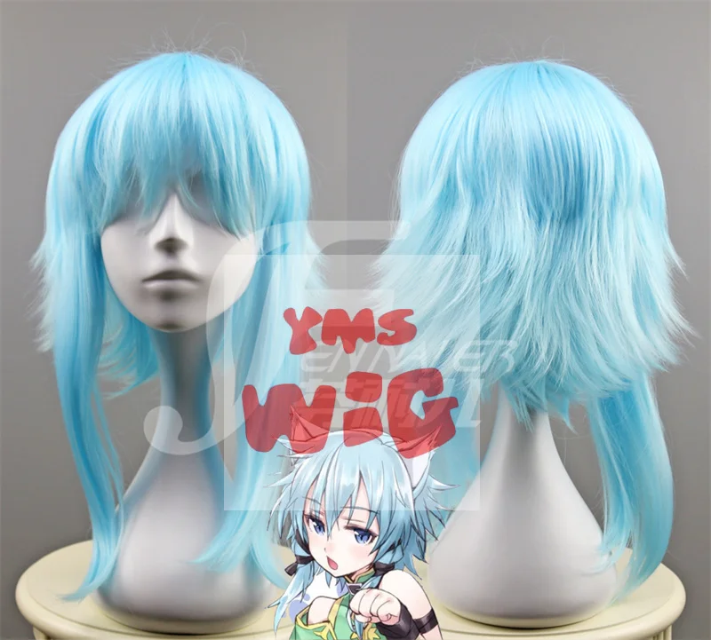 Anime Sword Art Online Sinon/Asada Shino Cosplay Wig Costume Play Blue Wigs Halloween Party