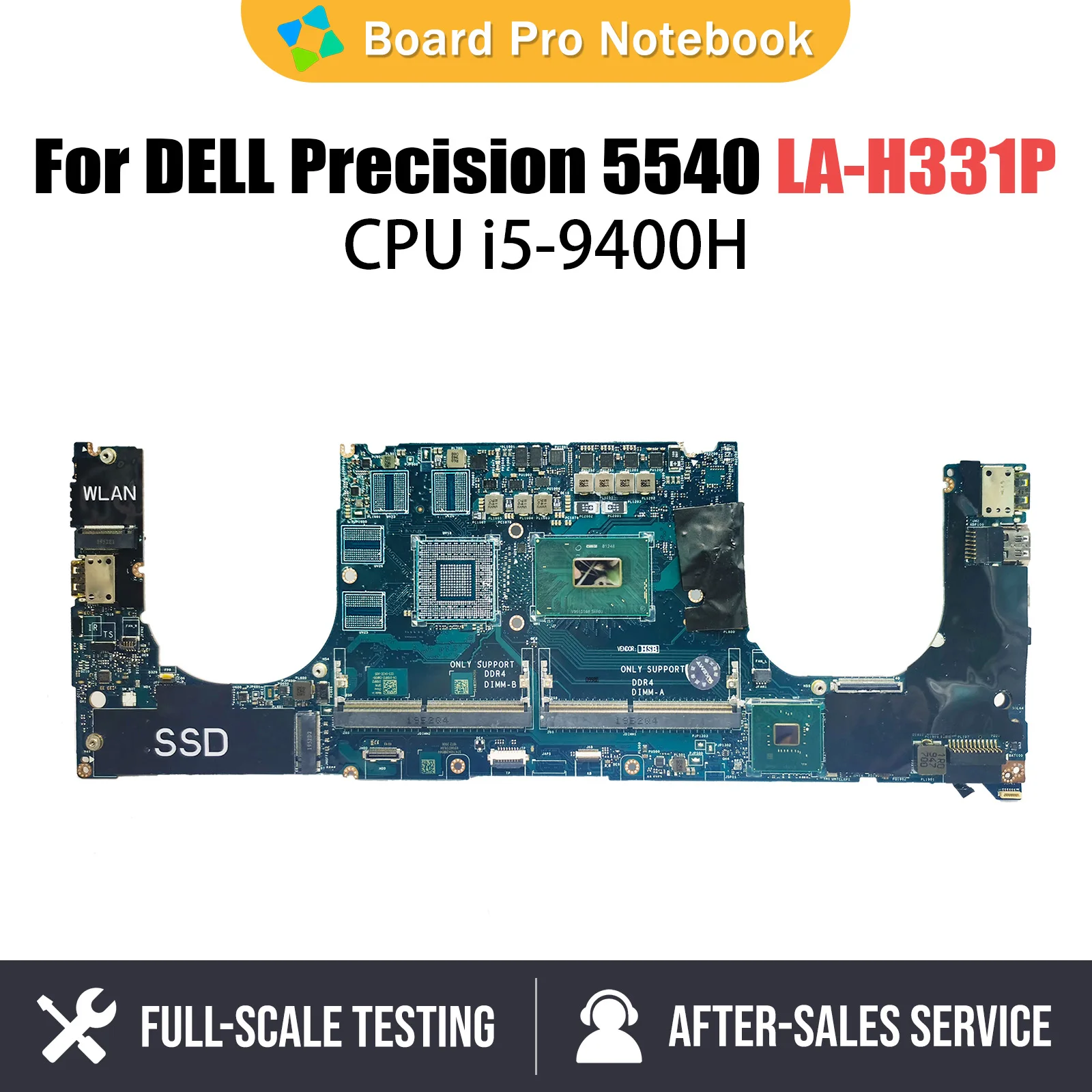 

LA-H331P Mainboard For Dell Precision 5540 XPS 7590 Laptop Motherboard With i5-9400H CPU CN-0205NX 0205NX Tested