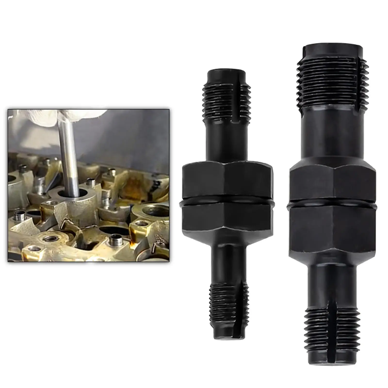 Caçador de roscas de bujías de motor, herramienta manual de reparación de roscas de metal duradera, fácil operación, resistente a la oxidación para mantenimiento de automóviles