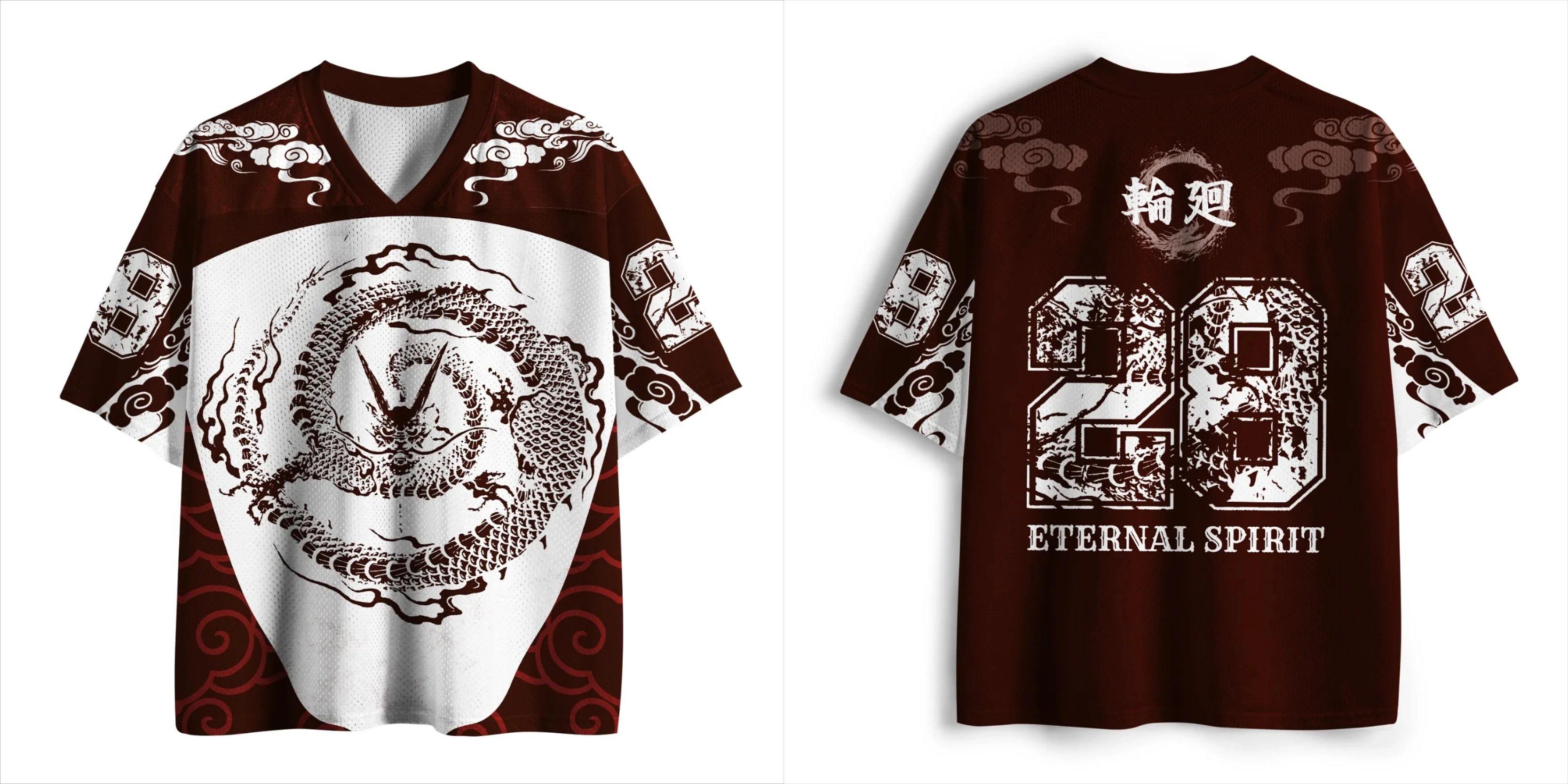 2026 Neues Sommer-T-Shirt im japanischen Stil mit Drachenmotiv, Kurzarm, Schnelltrocknend, Fitness, Modisch, Lässig, Outdoor, Eltern-Kind V-Ausschnitt – Detail 2