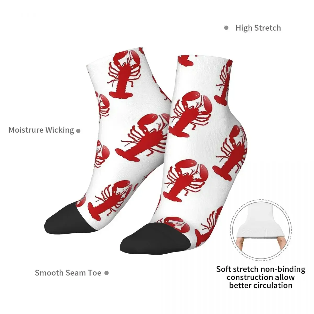 الأحمر جراد البحر تكرار نمط الجوارب Harajuku جوارب فائقة النعومة كل موسم الجوارب اكسسوارات للرجل المرأة هدايا عيد الميلاد