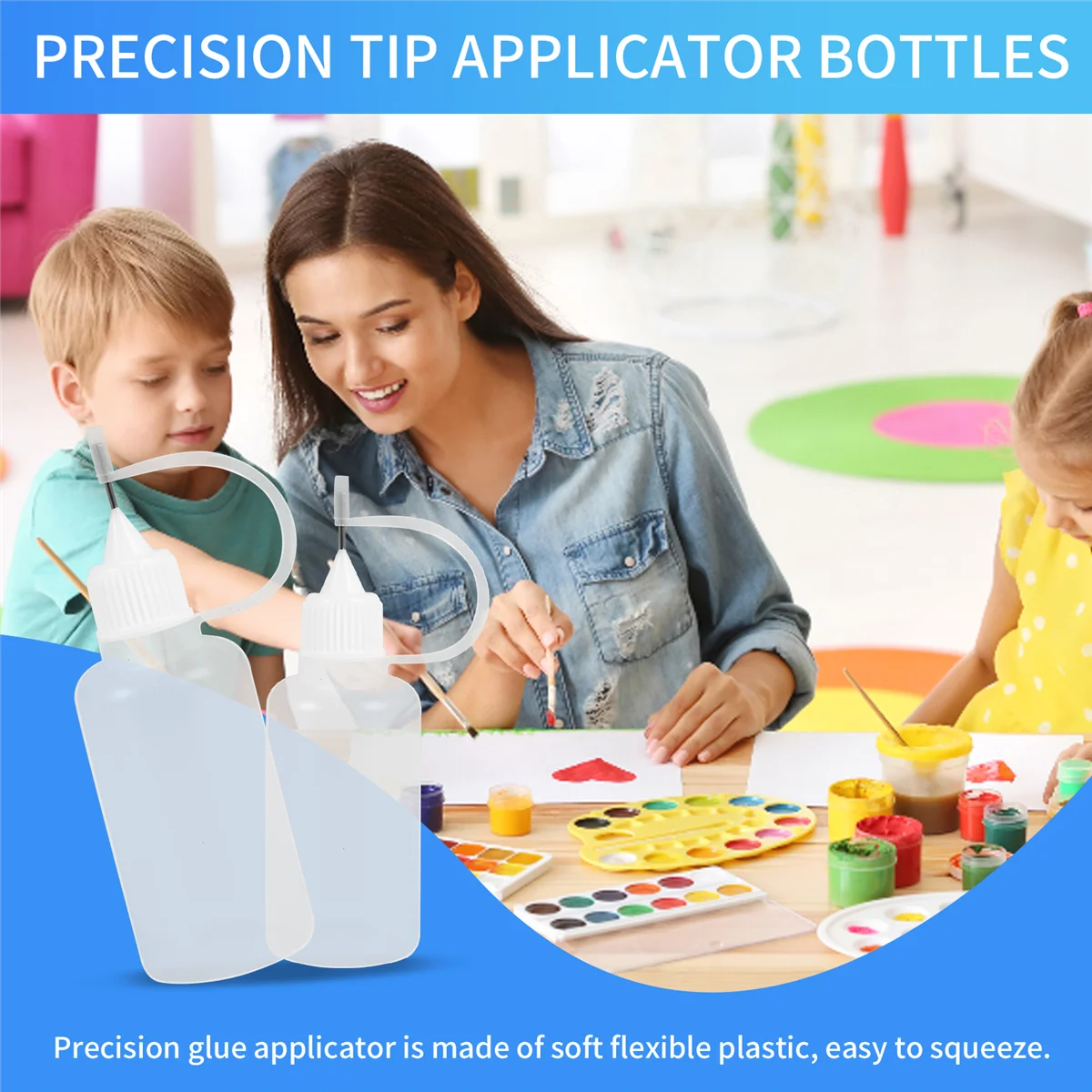 プラスチック製の先端アプリケーターボトル,針先キャップ付きの詰め替え可能なスポイトボトル,DIY接着剤用,30ml,新品,10個