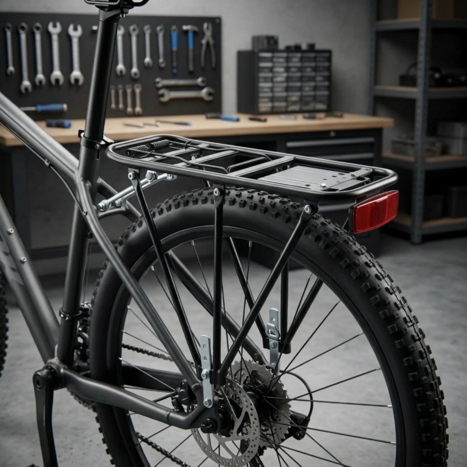 

Rear Cargo Rack Sturdy Cycle Rear Rack Luggage Carrier Lightweight Long-Lasting for Cyclists, Commuting, Touring