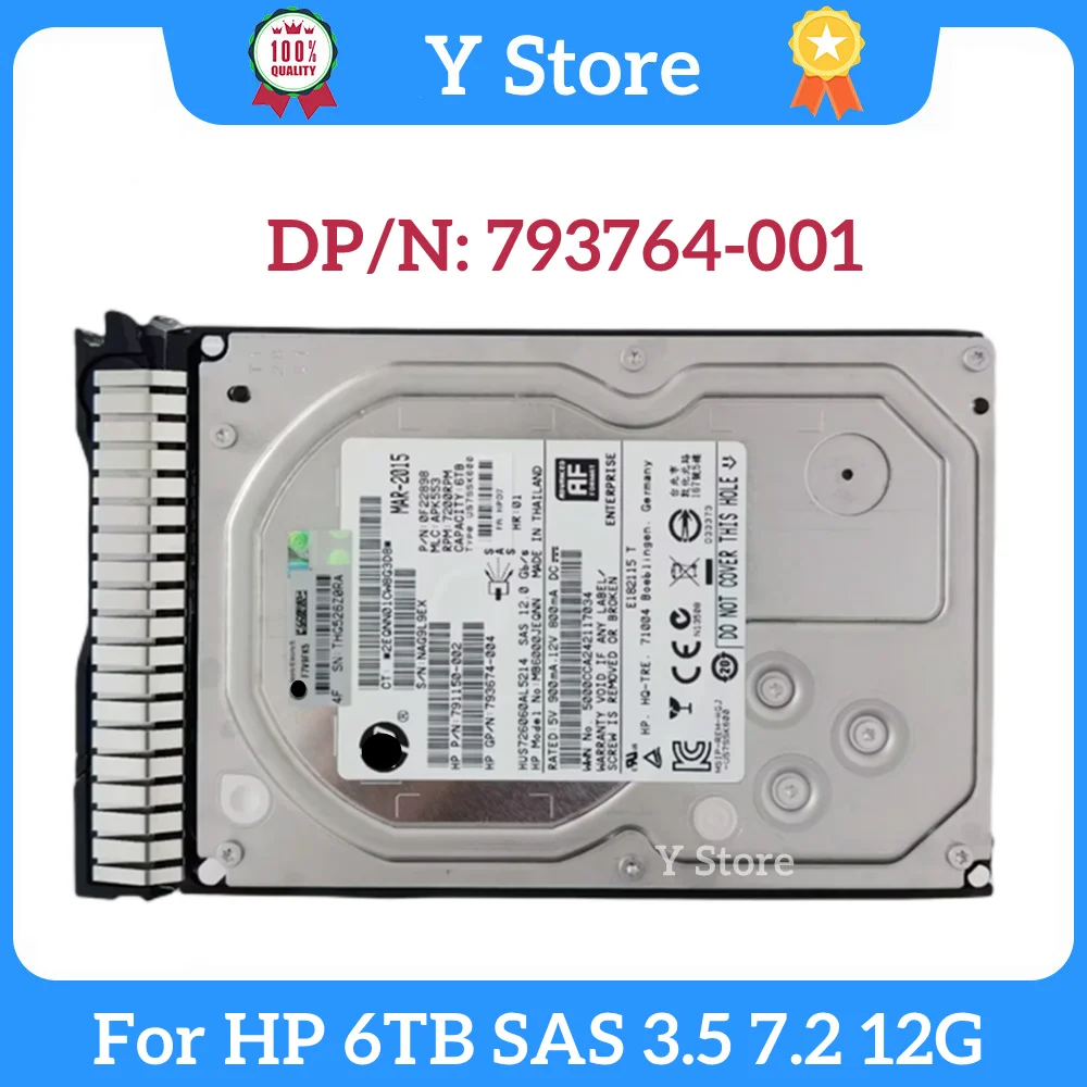 

Y Store For HP 793764-001 791150-002 6TB SAS 3.5 7.2 12GB Server Hard Disk SSD Fast Ship