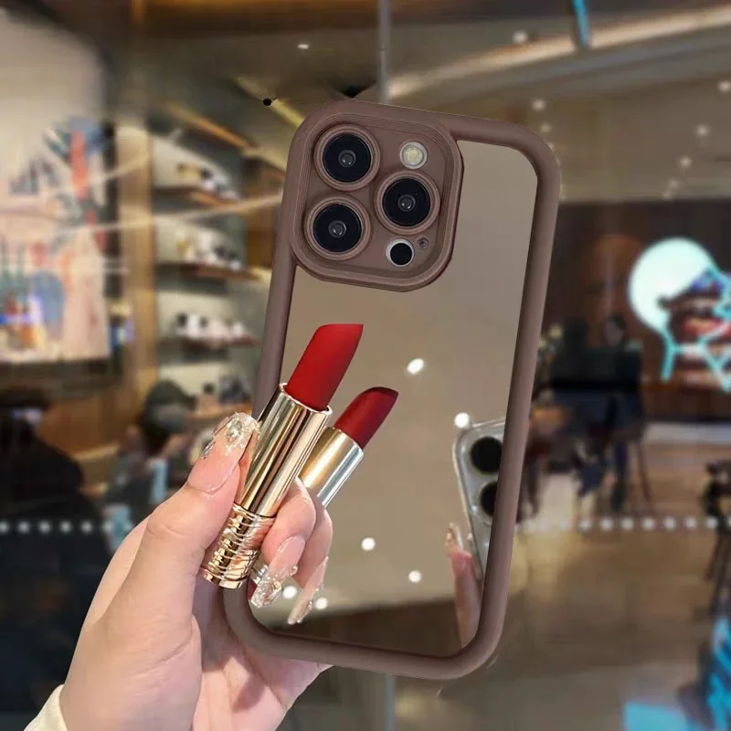 Luxury Make Up MirrorสําหรับSamsung Galaxy S25 S24 Ultra S23 S22 S21 Plus S24FE S23FE S20FE S21FEฝาครอบกันชนHard