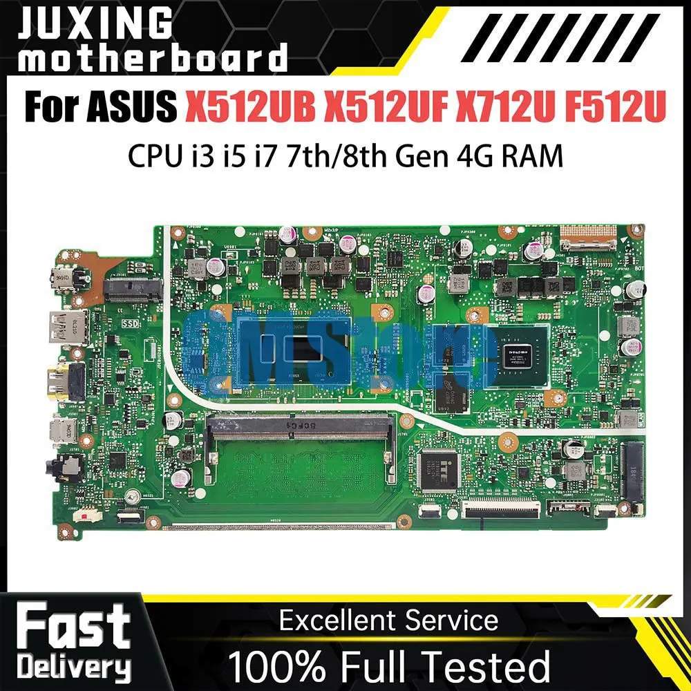 V5000UA Notebook Mainboard For ASUS X512UB X512UF F512U A512U X712U Y5100U Laptop Motherboard i3 i5 i7 7th 8th Gen CPU 4GB RAM